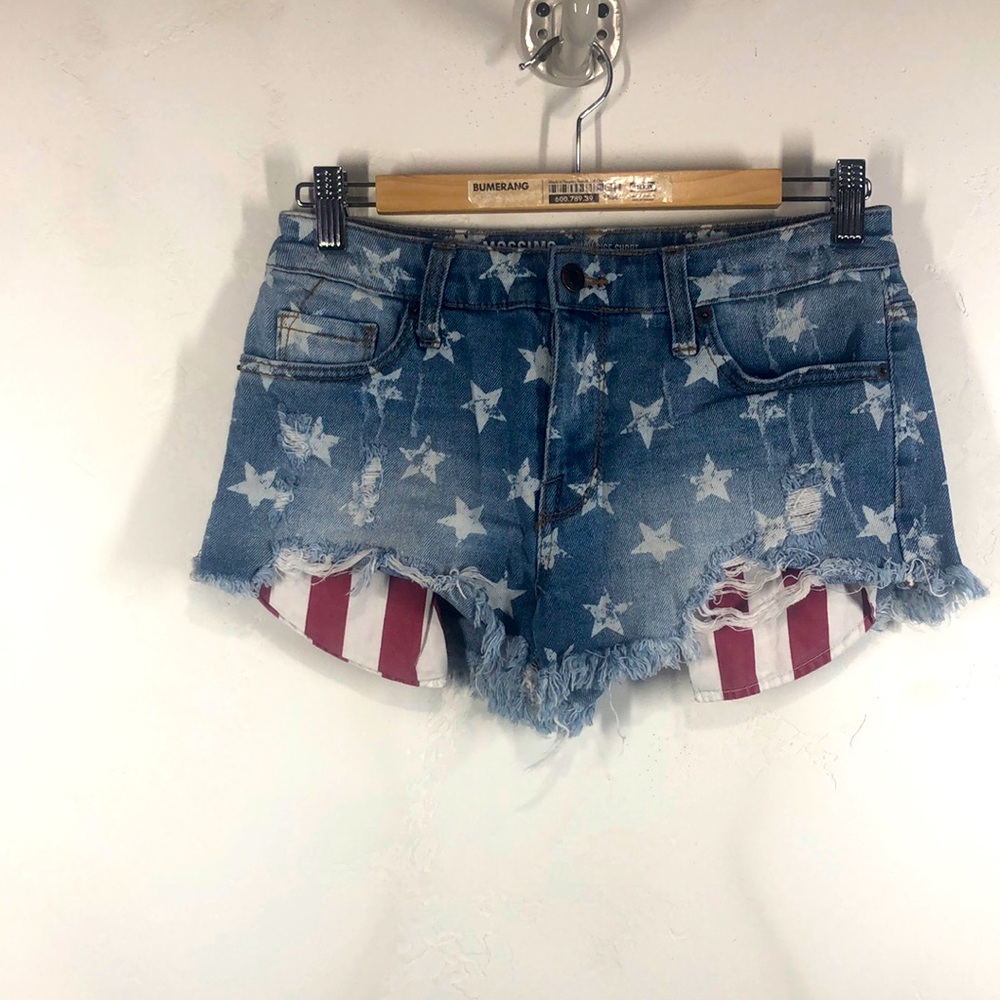 Mossimo Supply Co American flag high rise short size 2